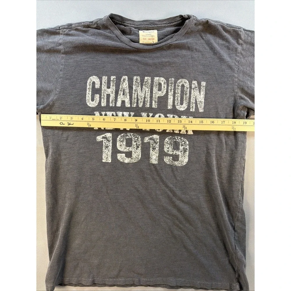 Champion Men's Medium Gray T-Shirt New York 1919 Graphic Short Sleeve Athletic T - Picture 6 of 9
